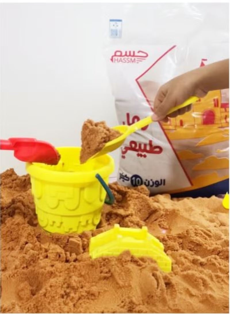 HASSM Natural washed and dry sand, 10 kg, ideal for sandboxes and outdoor use. Fun for play and skill development. - Image 1